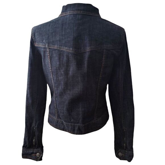 Daisy Fuentes Women's Denim Jacket Dirty Blue Long Sleeve Button Classic Sz Med - Picture 4 of 8